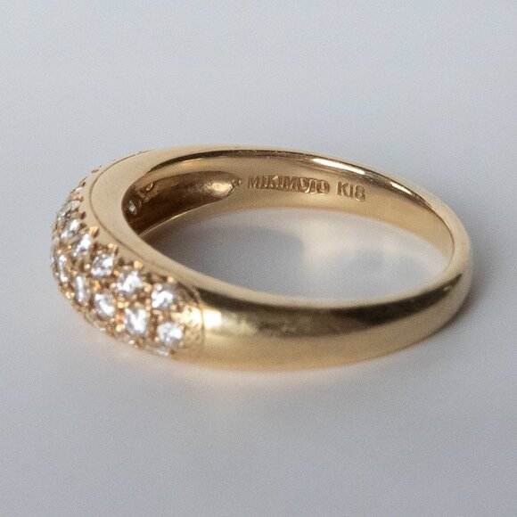 Mikimoto Ring - Size 5 - 18K, 0.29 CT - Picture 3 of 4